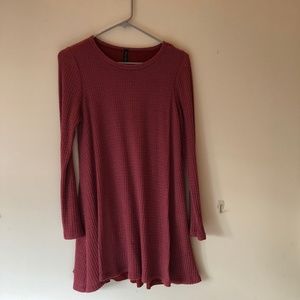 Long-sleeve Rust Colored Dress